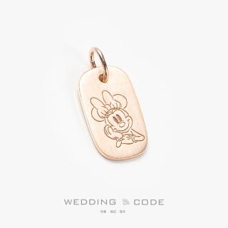 【WEDDING CODE】14K 迪士尼項鍊 橢圓長方造型(迪士尼 FUN4購物節 現貨禮物)