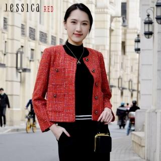 【Jessica Red】氣質七彩線紗毛呢編織小香風外套824Z0C