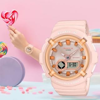 【CASIO 卡西歐】BABY-G 水蜜桃糖果雙顯手錶(BGA-280SW-4A)