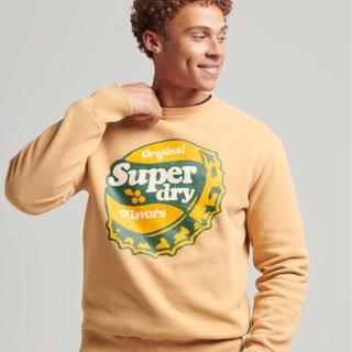 【Superdry】男裝 長袖 圓領套頭衫 Cooper Nostalgia(薑黃棕褐)