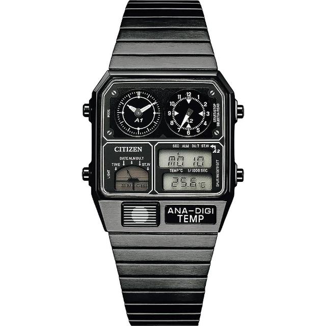 【CITIZEN 星辰】復古計時電子腕錶 JG2105-93E