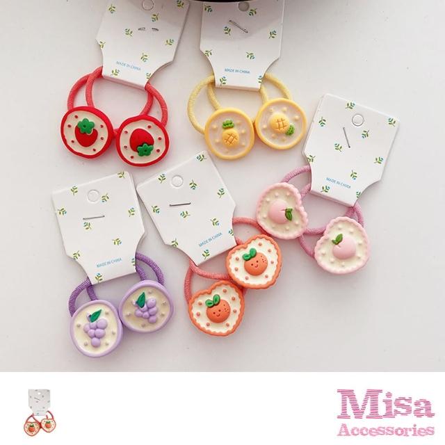 【MISA】水果髮飾/可愛立體水果造型髮飾 髮圈2件套組(5款任選)