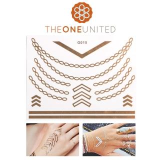 【The One】歐美時尚金屬感紋身貼-小(2-鏈的幾何)