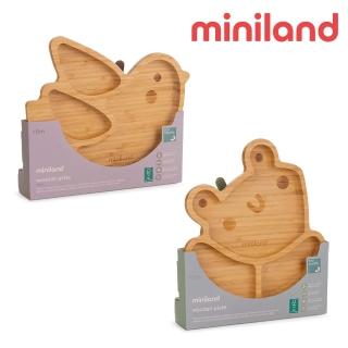 【Miniland】可愛動物木製分隔餐盤/兒童餐盤/兒童餐具/學習餐具服(2款選擇)