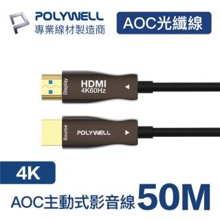 【POLYWELL】HDMI AOC光纖線 2.0版 50M