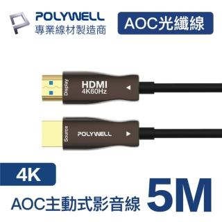 【POLYWELL】HDMI AOC光纖線 2.0版 5M