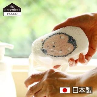 【ECOMFORT HOUSE 森活】天然纖維環保海綿 日本製 刺蝟造型(吸水膨脹 洗碗 水槽 磁磚 清潔)