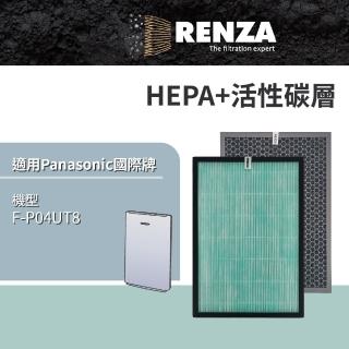 【RENZA】適用Panasonic 國際牌 F-P04UT8 空氣清淨機(3合1HEPA+活性碳濾網 濾芯)