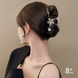 【89 zone】法式古典時尚氣質花朵珍珠 髮飾 頭飾 鯊魚夾 抓夾 髮夾 1 入(不挑款/混色隨機出貨)
