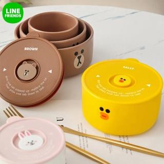 【LINE FRIENDS】熊大兔兔陶瓷帶蓋密封保鮮碗(中款 可微波)