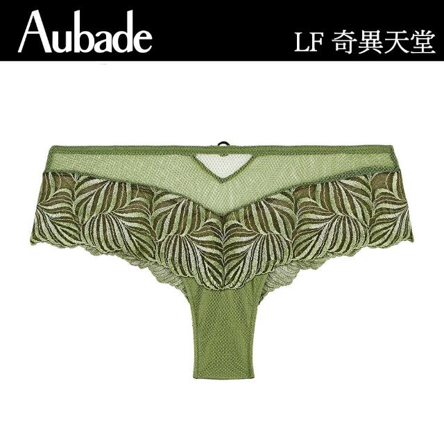 【Aubade】奇異天堂刺繡平口褲-LF(叢林綠.淺粉)
