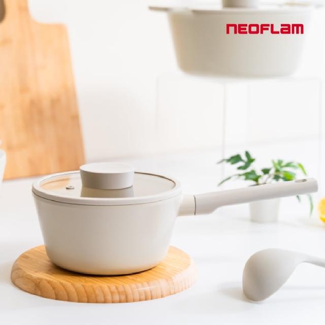【NEOFLAM】韓國製VULCAN白火山系列鑄造18公分單柄湯鍋(全新陶瓷塗層升級款/不挑爐具)