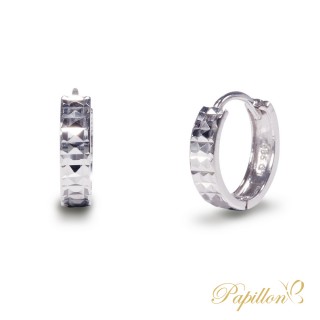 【法蝶珠寶】鑽石刻面14K牛車耳環(直徑約1.2+寬度約0.2公分)