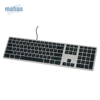 【Matias】USB Wired Mac 有線中文長鍵盤-太空灰(USB/USB-C 蘋果鍵盤)