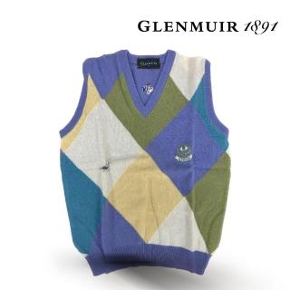 【Glenmuir】淺紫V領毛背心(針織衫 毛衣 長袖毛衣 線衫)