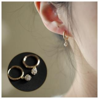 【HaNA 梨花】買一送一送針式耳環．輕奢感閃閃小水晶一眼萬年耳環