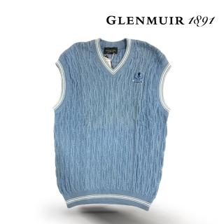 【Glenmuir】天藍V領開襟毛衣(針織衫 毛衣 長袖毛衣 線衫)