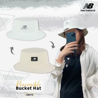【NEW BALANCE】帽子 Reversible Bucket Hat 男女款 米 綠 漁夫帽 雙面 防曬 NB(LAH31006LSF)