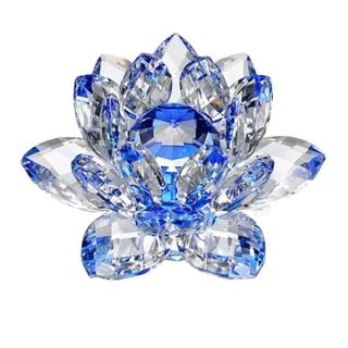 【十方佛教文物】奧地利水晶蓮花40#藍 1朵(好運連連 招財擺飾)