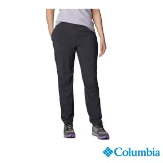 【Columbia 哥倫比亞 官方旗艦】女款-W Coral RidgeUPF50快排長褲-黑色(UAR54980BK / 2023春夏)