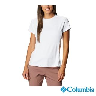 【Columbia 哥倫比亞 官方旗艦】女款-W Zero Ice Cirro-CoolUPF50酷涼快排短袖上衣-白色(UAR29570WT / 20
