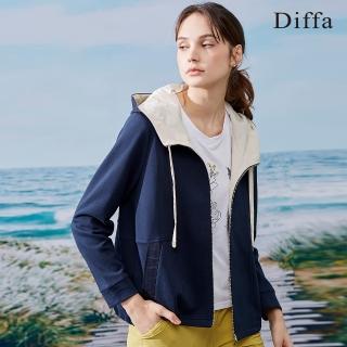 【Diffa】連帽拉鍊短版外套-女(休閒外套)