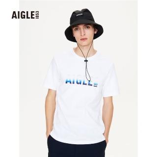 【AIGLE】男 有機棉短袖T恤(AG-FAD32A130 白色)
