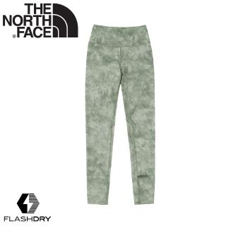 【The North Face】女 排汗透氣緊身褲《灰綠》55UC/吸濕排汗戶外緊身褲/瑜伽褲(悠遊山水)