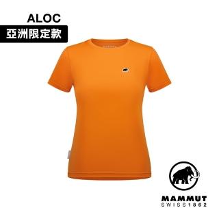 【Mammut 長毛象】Mammut Essential T-Shirt AF W 防曬布章LOGO短袖T恤 女款 深柑桔橘PRT1 #1017-05090