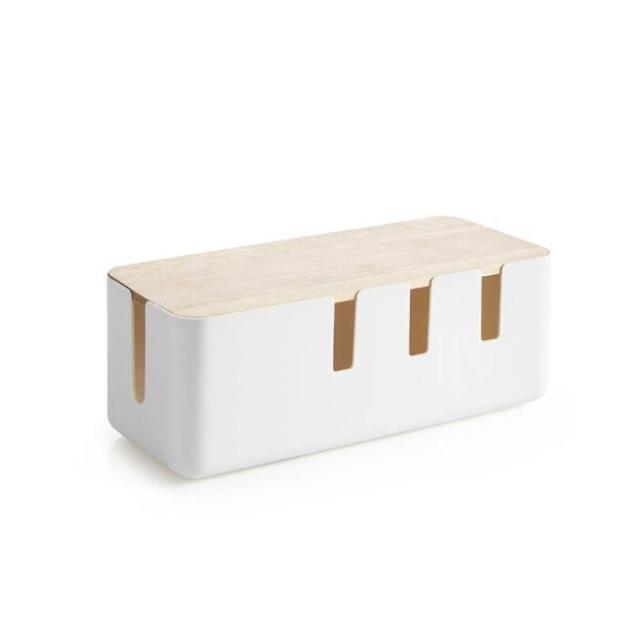 【picknew】日系六凹槽延長線收納盒(電線收納盒 桌面電線收納盒 手機線收納盒)