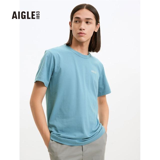 【AIGLE】男 快乾抗菌短袖T恤(AG-2A127A051 水藍)