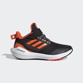 【adidas 愛迪達】EQ21 Run 2.0 EL K 中童 慢跑鞋 運動 休閒 緩震 魔鬼氈 包覆 黑 橘(GZ2307)
