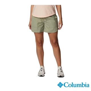 【Columbia 哥倫比亞 官方旗艦】女款-Boundless Trek防潑短褲-灰綠(UAR51430GG / 2023年春夏)