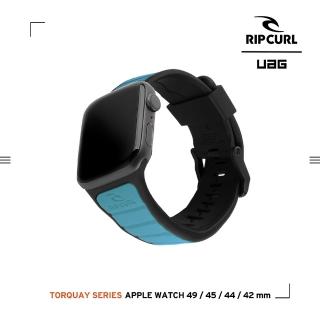 【UAG】X RIP CURL Apple Watch 42/44/45/49mm 雙色矽膠運動錶帶-綠松黑(UAG)
