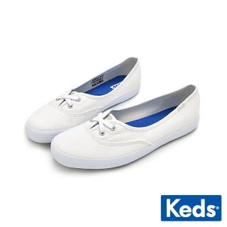 【Keds】THE MINI 經典綁帶娃娃小白鞋(白)