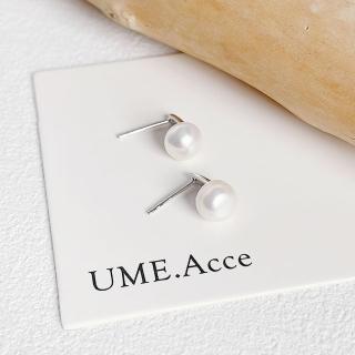 【UME.Acce】淡水珍珠貼耳純銀耳環(S925純銀 珍珠 天然淡水珍珠 淡水珍珠 純銀耳環 珍珠耳環)