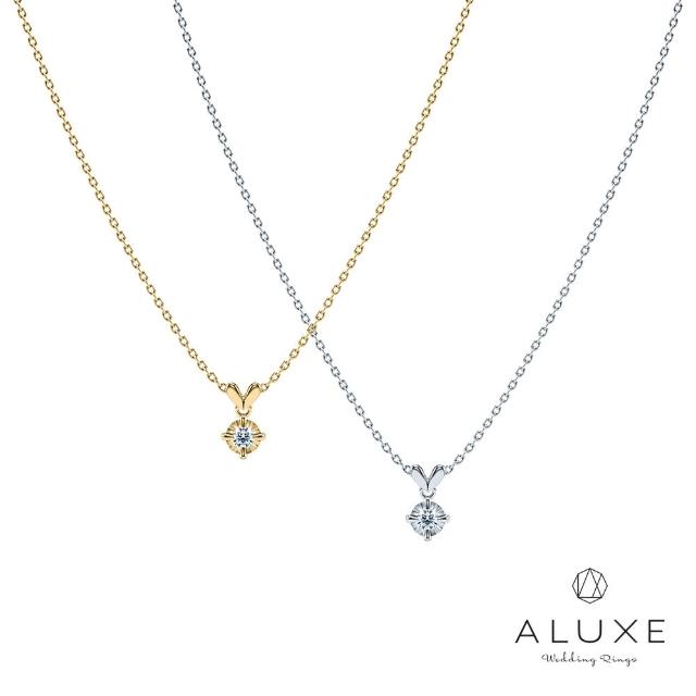 【ALUXE 亞立詩】10K金 鑽石項鍊 單鑽鎖骨 愛完美系列 星光 NN0209
