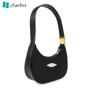 【Sarlisi】泰國進口新款包包珍珠魚皮女包新月包月牙包秋冬單肩包腋下包
