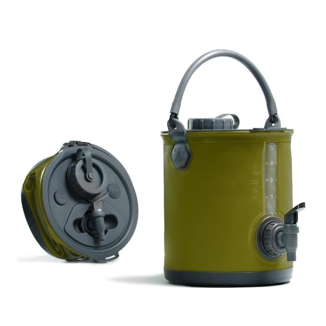 【Colapz】8L二合一摺疊水桶+立架 橄欖綠 COL-02706