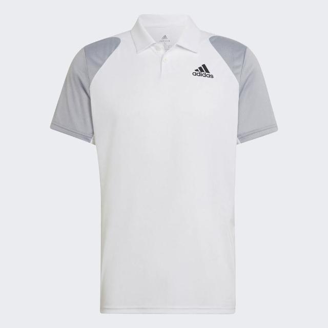【adidas 愛迪達】Club Polo 男 POLO衫 短袖上衣 運動 網球 訓練 吸濕 排汗 透氣 白灰(HB9065)