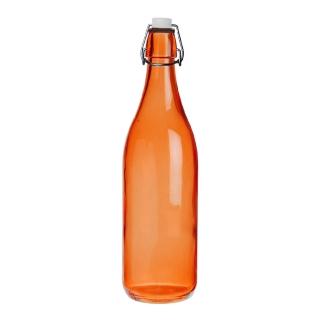 【EXCELSA】扣式密封玻璃水瓶 橘1L(水壺)