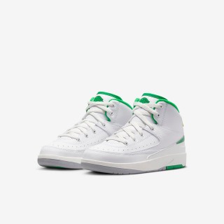 【NIKE 耐吉】籃球鞋 運動鞋 JORDAN 2 RETRO PS 童鞋 中童 白綠(DQ8564103)