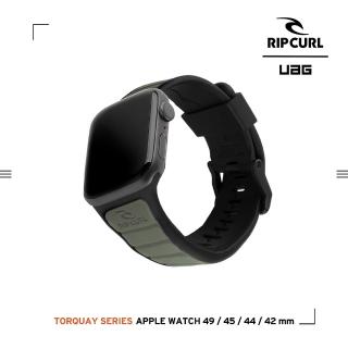 【UAG】X RIP CURL Apple Watch 42/44/45/49mm 雙色矽膠運動錶帶-鈦灰黑(UAG)