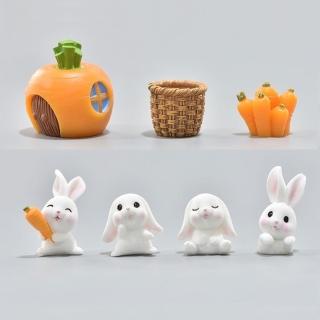 【野思】7件組兔子夢公園 盆栽裝飾 小食玩 公仔 紓壓