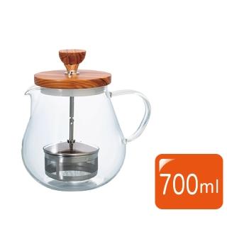 【HARIO】HARIO 橄欖木濾壓茶壺 700ml／TEO-70-OV