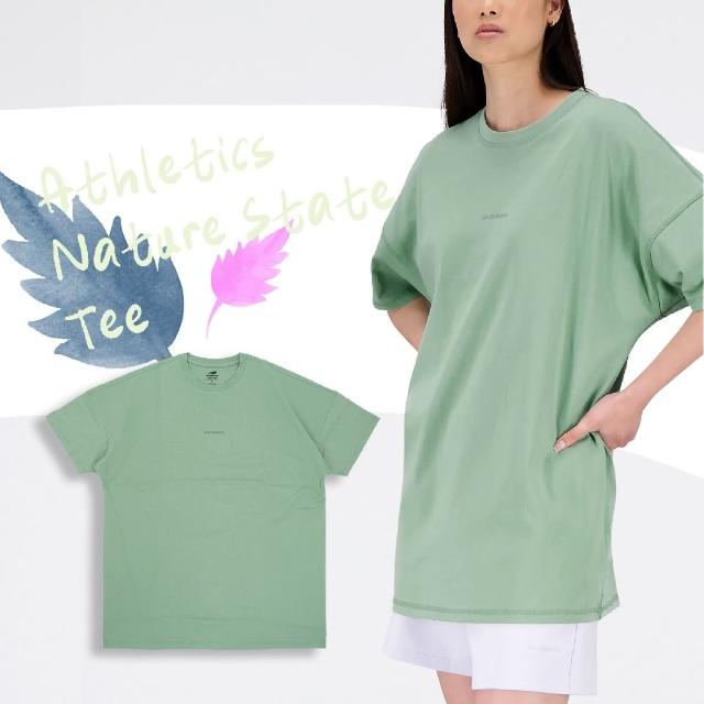 【NEW BALANCE】短袖 Athletics Nature State Tee 女款 綠 短T 純棉 亞規 寬鬆 NB(AWT23556SAE)