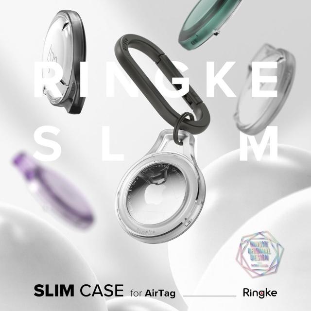 【Ringke】Apple AirTag Slim 輕薄保護殼－1入 透明 透黑 透紫 透綠(Rearth 附登山扣)
