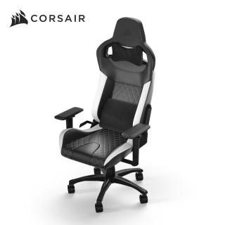 【CORSAIR 海盜船】T1 RACE 皮革電競椅-黑+白(含基本安裝)