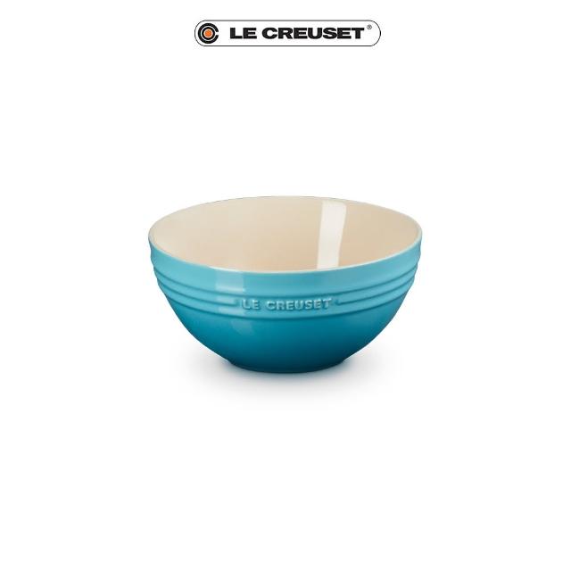 【Le Creuset】瓷器麵碗17cm(加勒比海藍)
