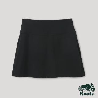 【Roots】Roots女裝-城市悠遊系列 簡約設計褲裙(黑色)